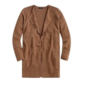J.Crew Juliette Collarless  Sweater-Blazer In linen Blend  Color Peacan, Size XL